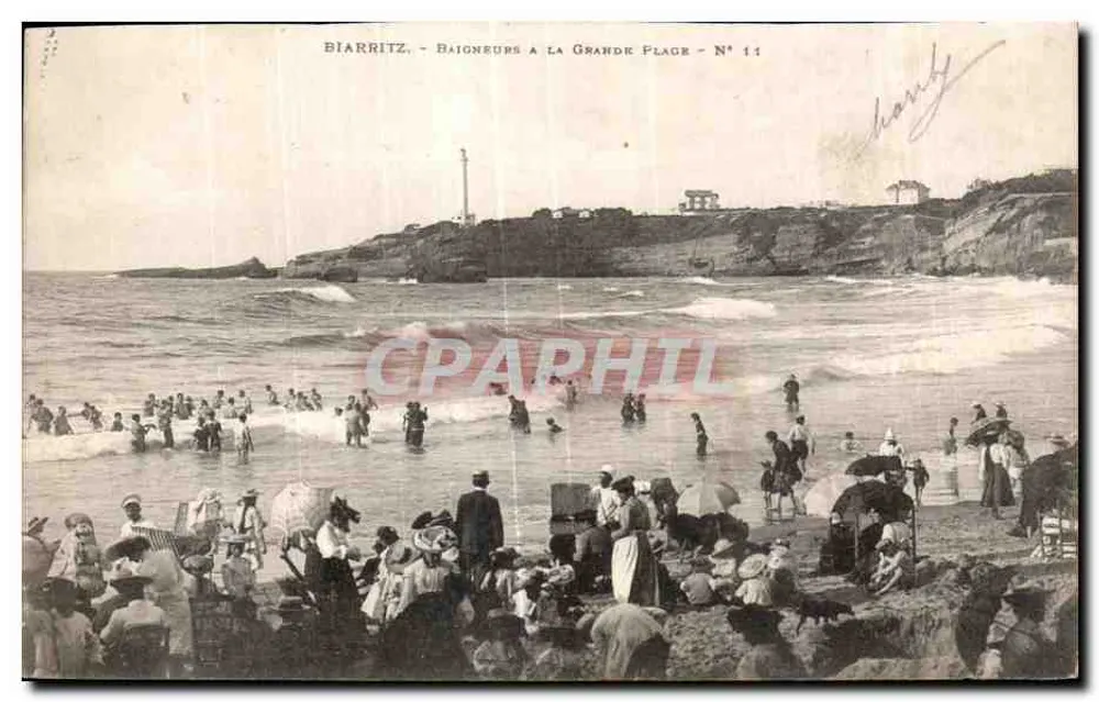 Biarritz - Banhistas na Grande Praia - N° 11 - Frente