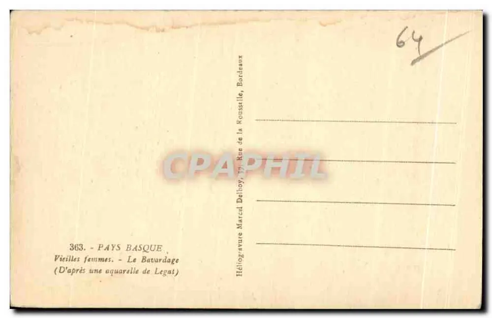 Alte Frauen — Le Bavaradage — Helioengravur Marcel Delboy, Bordeaux - Rückseite