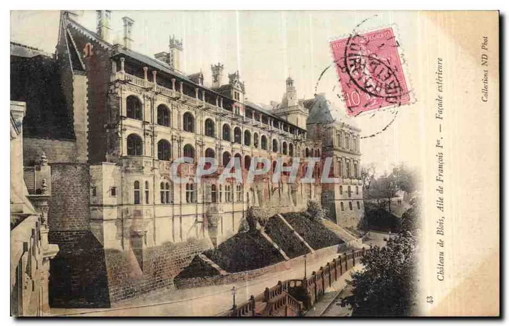 Château de Blois — Äußere Fassade — Flügel von François Ier — Sammlung ND Piod - Vorderseite
