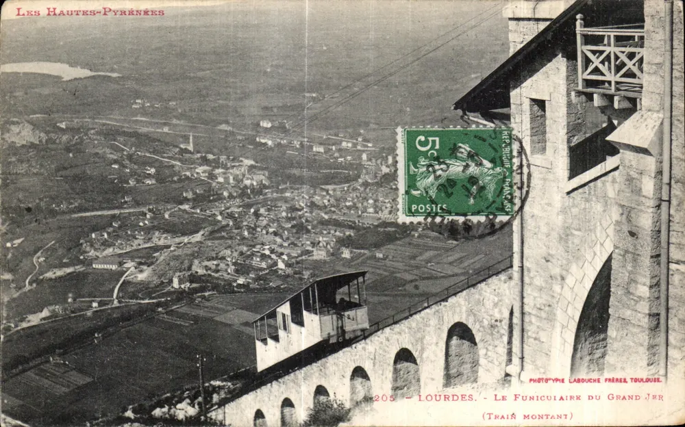 Lourdes — Der Funicular des Grand Jer — Phototypie Labouche Frères, Toulouse - Vorderseite