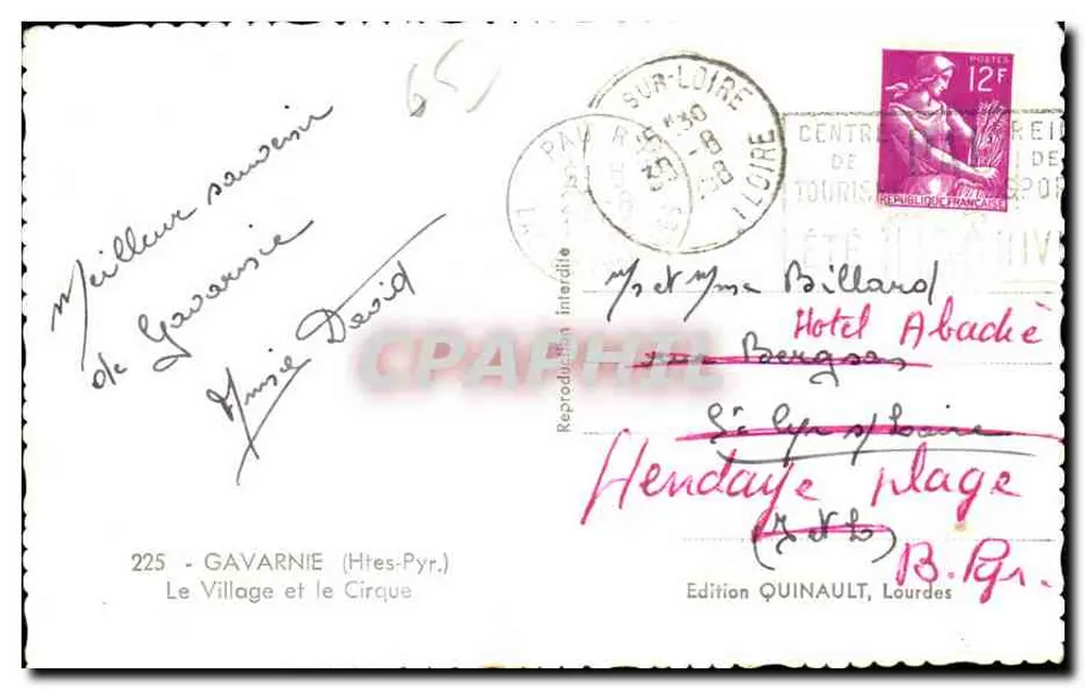 Gavarnie (Hautes-Pyrénées) — Das Dorf und der Cirque — Édition QUINAULT, Lourdes - Rückseite