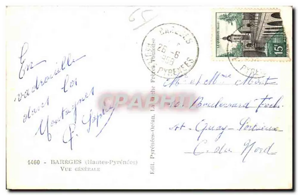Barèges — Vista geral — Ed. Lauche-Ocean, n° 1460 - Verso