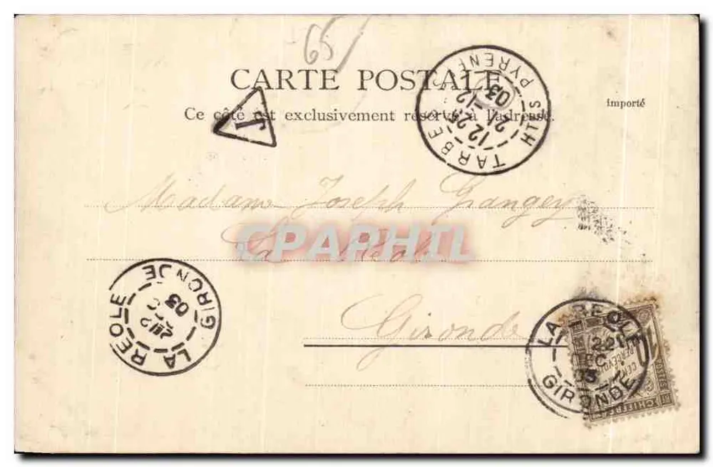 Der Gambetta-Platz v.p. der Carnot-Plätze — Tarbes — A. Villiaste, Verleger - Rückseite