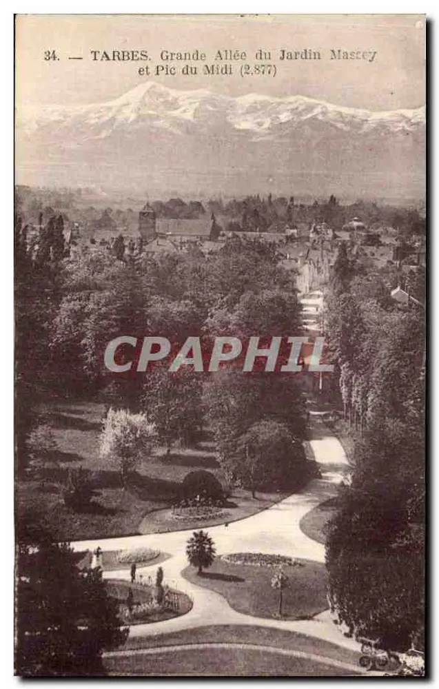 Tarbes — Grande Allée des Gartens Mascey und Pic du Midi (2.877) - Vorderseite