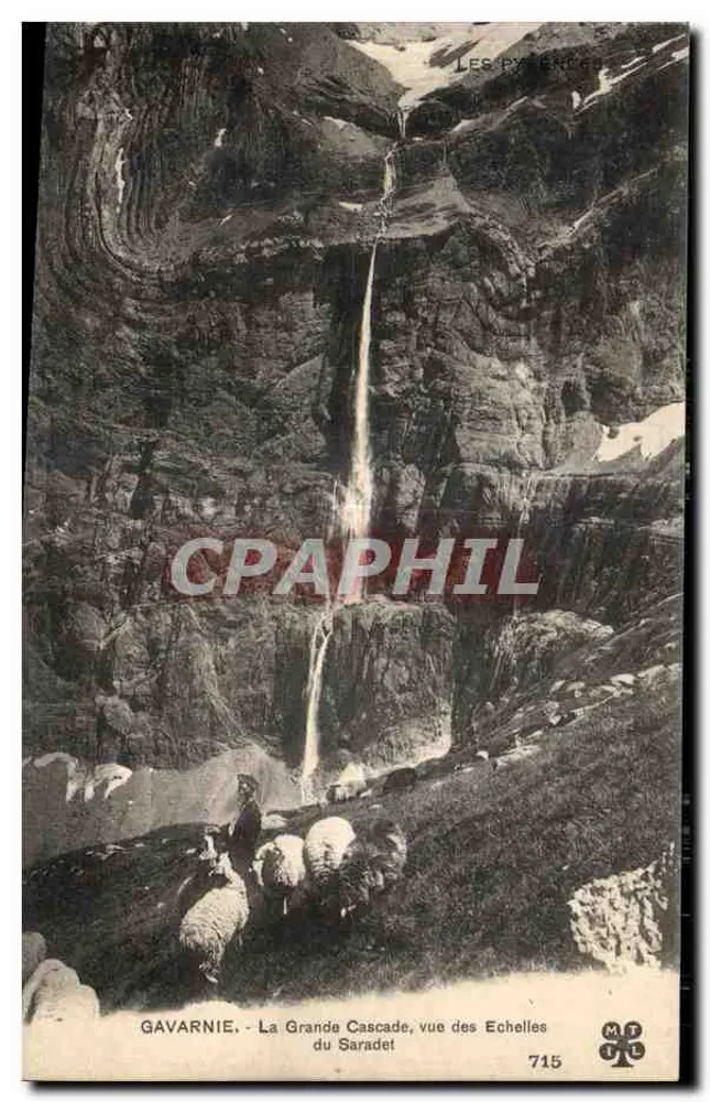 Gavarnie - La Grande Cascade, Ausblick von den Echelles du Saradet — MT, n° 715 - Vorderseite