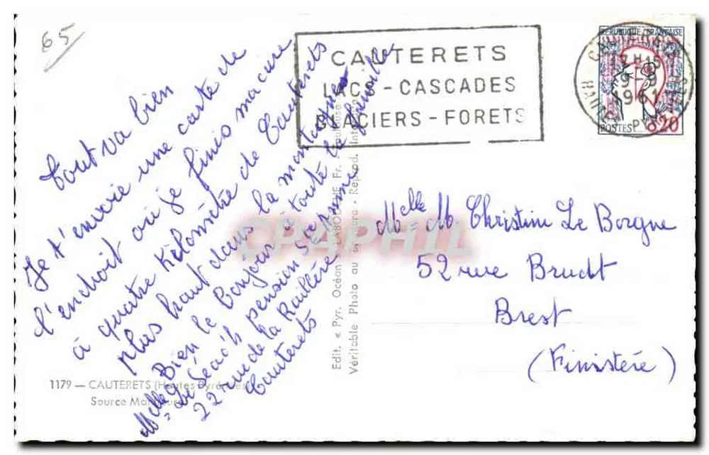 Cauterets — Cascades Glaciers - Florestas — Ed. « Pyr. Océan » - Verso