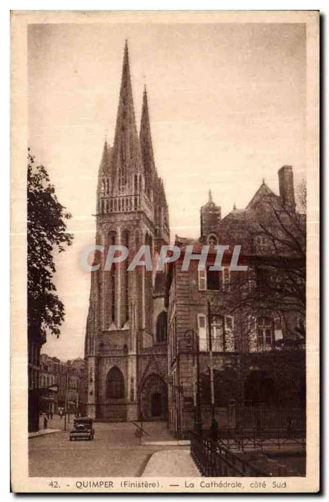 Quimper (Finistère) — Ansicht der Kathedrale, Südseite - Vorderseite
