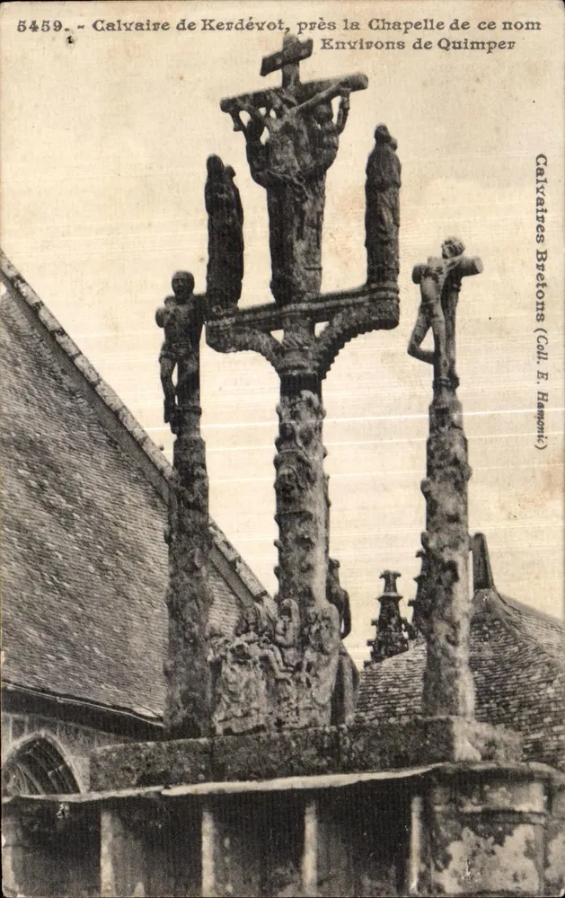 Calvary von Kerdévot — nahe der Kapelle mit demselben Namen — Bretonischer Calvary (Coll. E. Hamonic) - Vorderseite