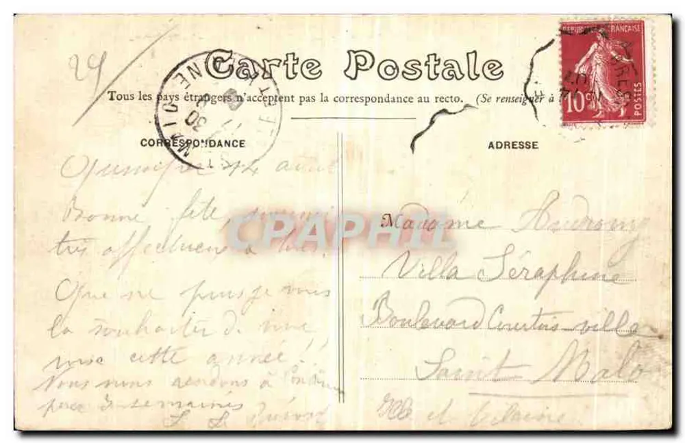 Quimper — O Ponte Saint-François — A Prefeitura — Coleção Anglars Quimper - Verso