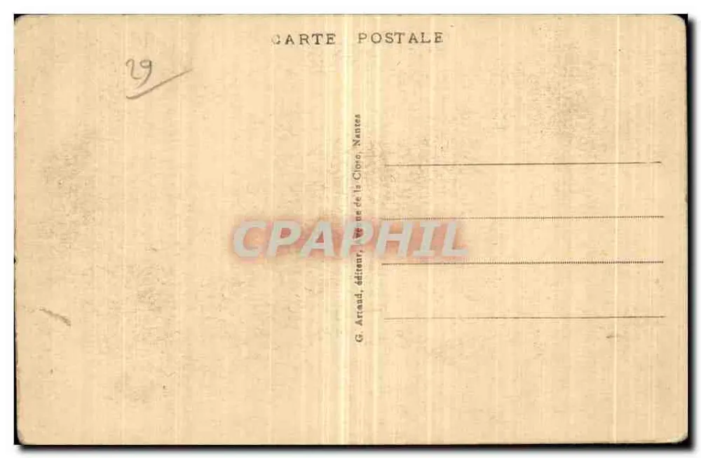 Quimper — Der Portal der Kathedrale, Stil gotisch radiert — Éditeur G. Arcaud, Nantes, n°21 - Rückseite