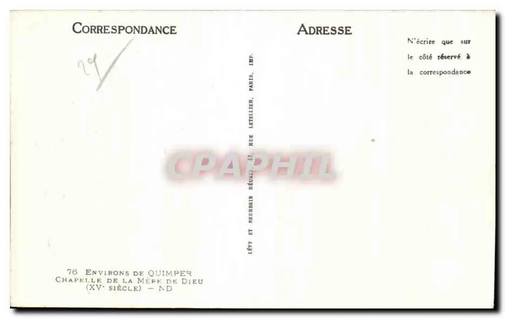 Arredores de Quimper — Capela da Merk de Dieu — Lévy et Neudulin Editora - Verso