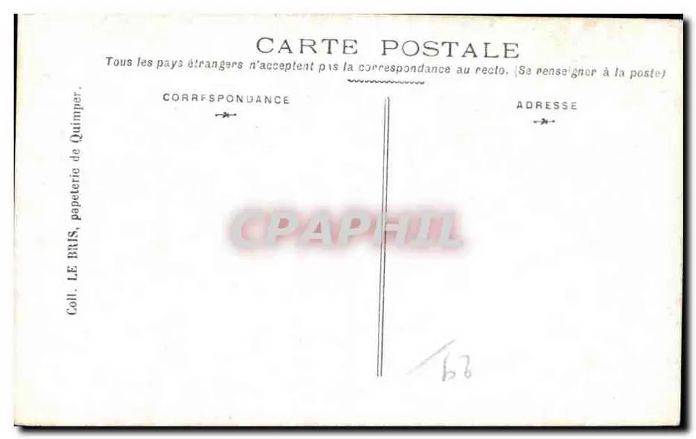 Quimper - Velha Torre sobre o Steir — Coll. Le Bris, papelaria de Quimper - Verso