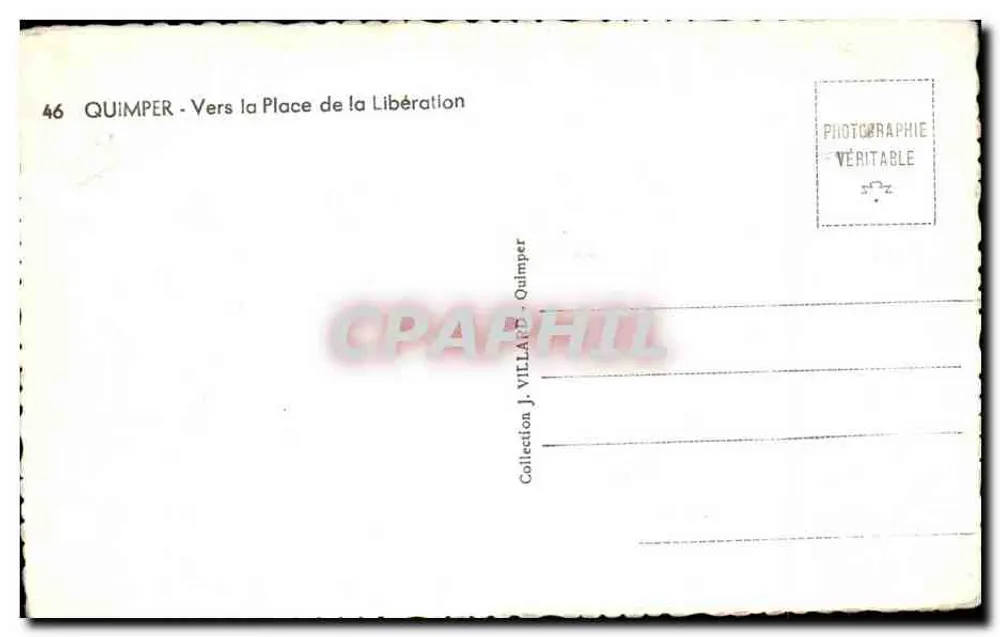 Quimper — Em direção à Praça da Liberdade — Coleção J. VILLAND - Verso