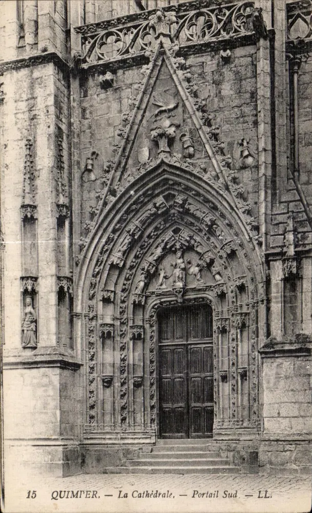 Quimper — A Catedral — Portal Sul — LL - Frente