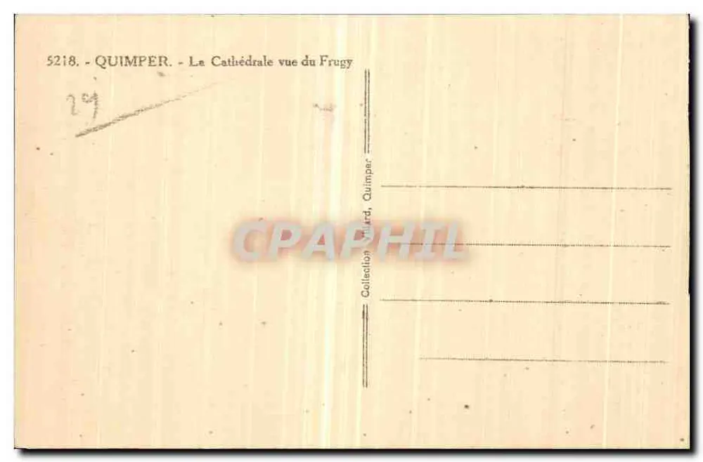 Quimper — Die Kathedrale vom Frugy aus gesehen — Sammlung Villard, Quimper, n° 5218 - Rückseite