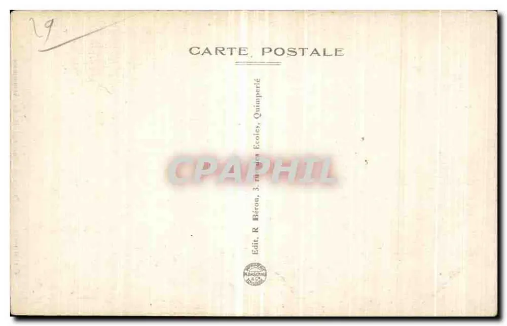 Quimperlé — Der Portalbereich der Kirche Notre-Dame de l'Assomption — Verlag R. Bérou, Quimperlé - Rückseite