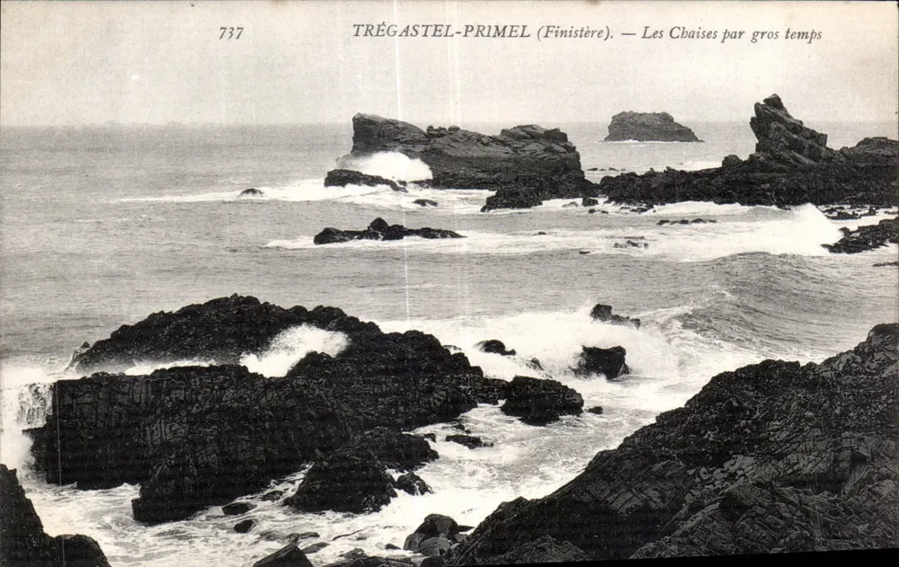 Trégastel-Primel (Finistère) — Les Chaises par gros temps — n° 737 - Vorderseite