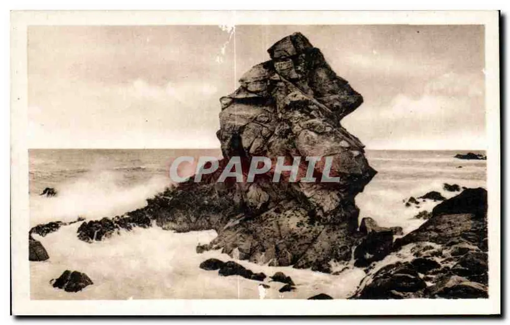 Trégastel-Primel — Rocher des Römischen Kaisers bei Sturm — C° des Arts Photomécaniques, Paris - Vorderseite