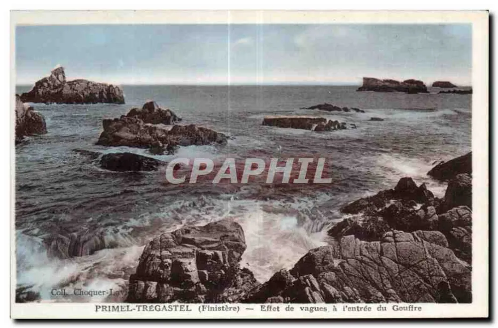 Primel-Trégastel (Finistère) — Effekt von Wellen am Eingang zum Gouffre — Sammlung Choquer-Lavergne - Vorderseite