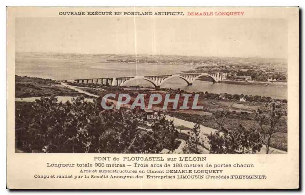 Ponte di Plougaestel sull'Elorn — Opera eseguita in Portland artificiale — Demarle Lonquety - Recto