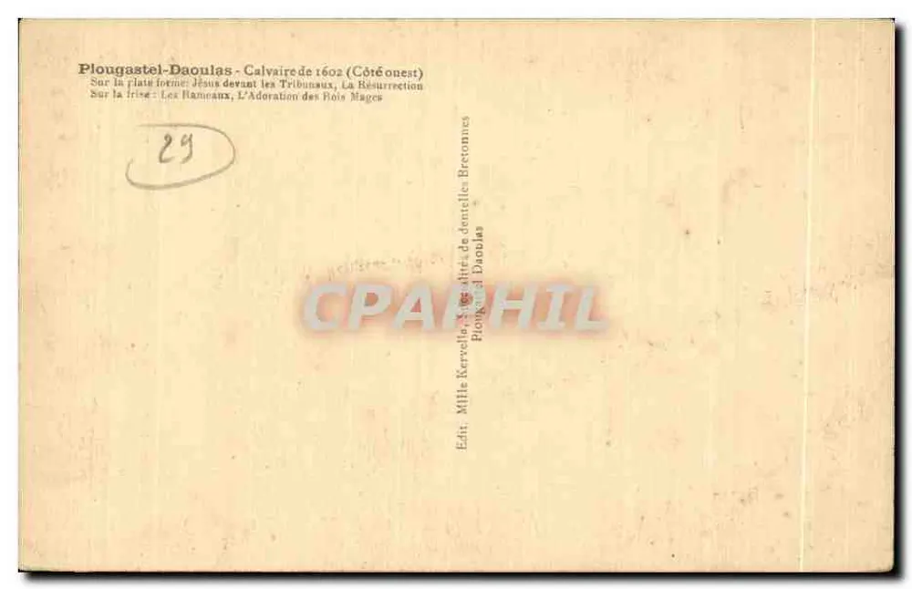 Plougasnou-Daoulas - Calvaire von 1602 (Westseite) — Verlag: Mithe Kervella, Plougasnou-Daoulas - Rückseite