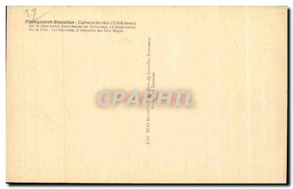 Plouagastel-Daoulas — Calvarienberg von 1602 (Westseite) — Verlag Mille Kervella, Plouagastel-Daoulas - Rückseite