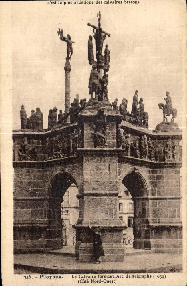 Pleyben — Der Calvarienberg, der einen Siegesbogen bildet (1650) — Nordwestseite — Verlag Le Doard, phot. Châtesulin - Vorderseite