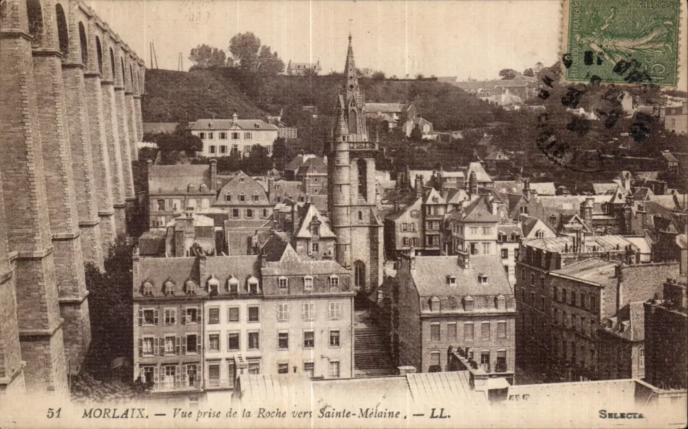 Morlaix — Ansicht vom der Roche aus Richtung Sainte-Mélanie — LL. — SELECTA - Vorderseite