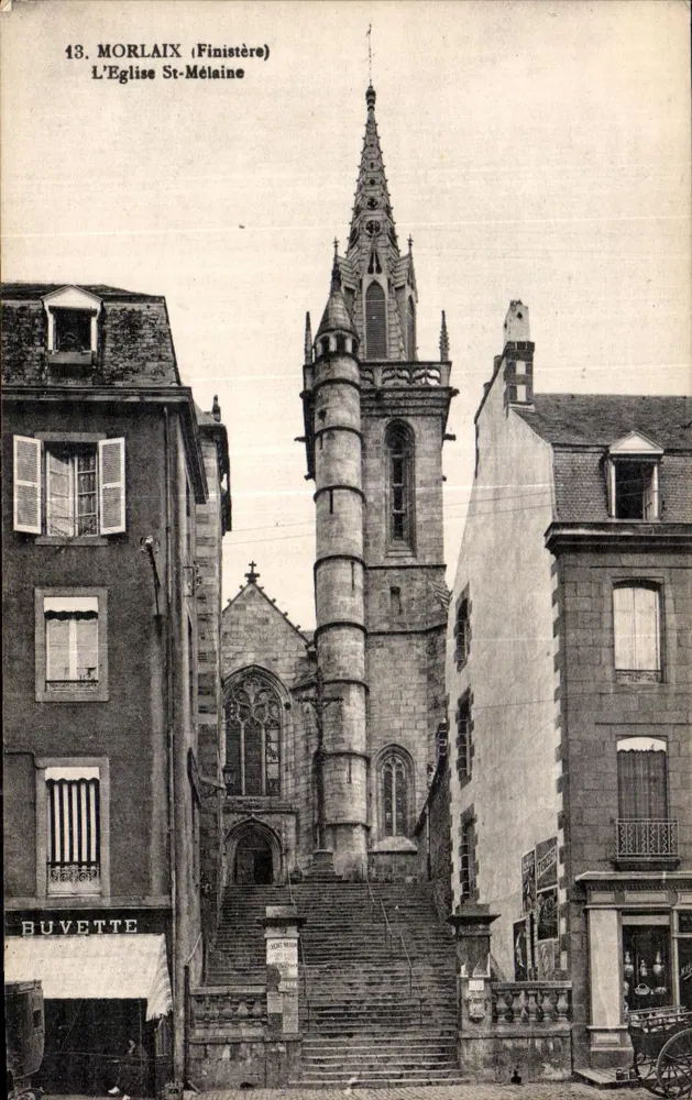 Morlaix (Finistère) — Die Kirche Saint-Mélaine — Verlag Buvette - Vorderseite