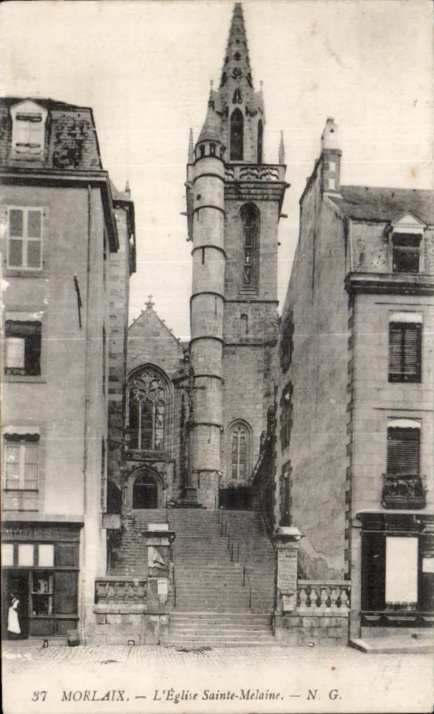 Morlaix — Kirche Sainte-Melaine — N. G. - Vorderseite