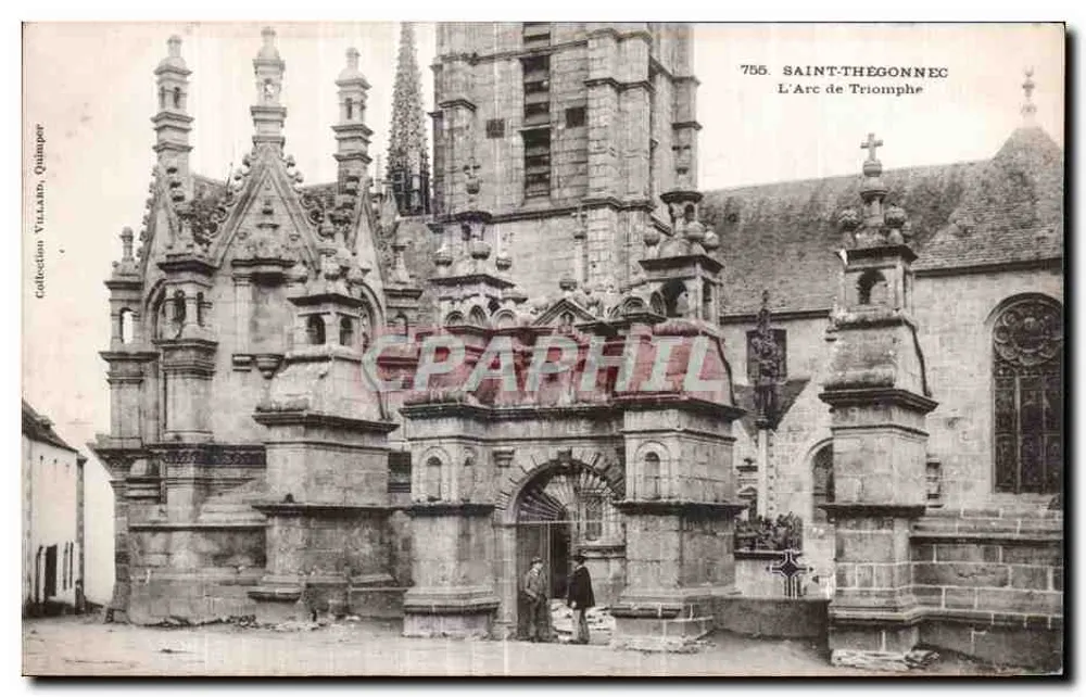 Saint-Thégonnec — O Arco do Triunfo — Coleção Villano, Quimper, n° 755 - Frente