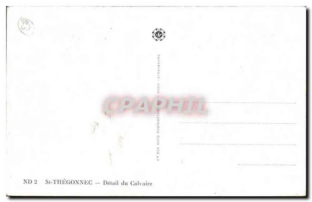 St-Thégonnec — Detail des Calvariums — Verlag: Les Arts Photographique — Paris - Rückseite