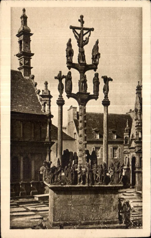 Saint-Thégonnec — O Calvário - Lado Leste — Coleção Villiers Quimper - Frente
