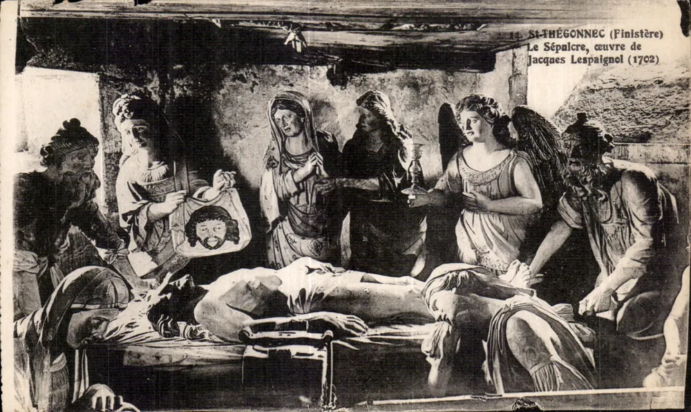 St-Thégonnec (Finistère) — Das Grab, Werk von Jacques Lespaignol (1702) - Vorderseite