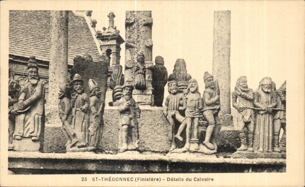 St-Thégonnec (Finistère) — Details der Kreuzigungskapelle - Vorderseite