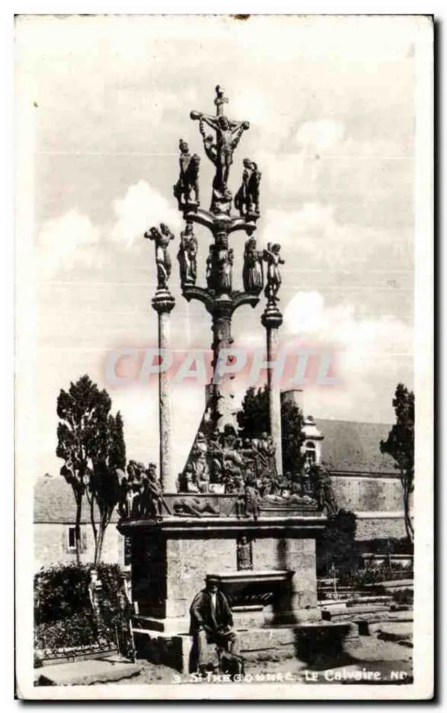 O Calvário em Sainte-Gomme — Monumento religioso escultor — editor Real-Photo Strasbourg - Frente