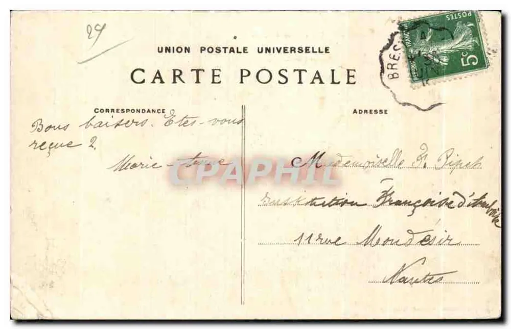 Saint-Guénolé-Penmarch — Die Großen Wellen der Barre — Sammlung Villard, Quimper - Rückseite