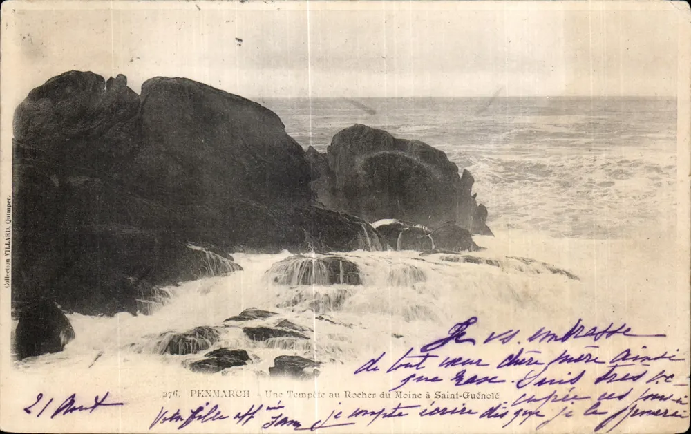 Penmarc'h — Sturm am Felsen des Mönchs in Saint-Guénolé — Villarru Quimper, n°276 - Vorderseite