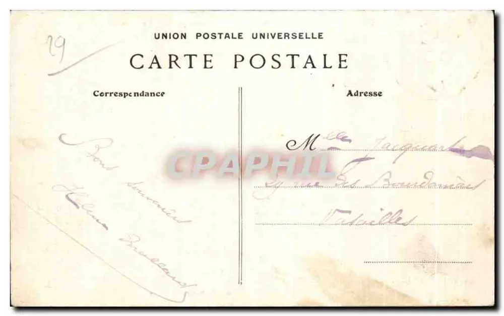 Pointe de Penmarch — Baie de la Torche — Studie von Wellen bei Sturm — Sammlung Villard Quimper - Rückseite