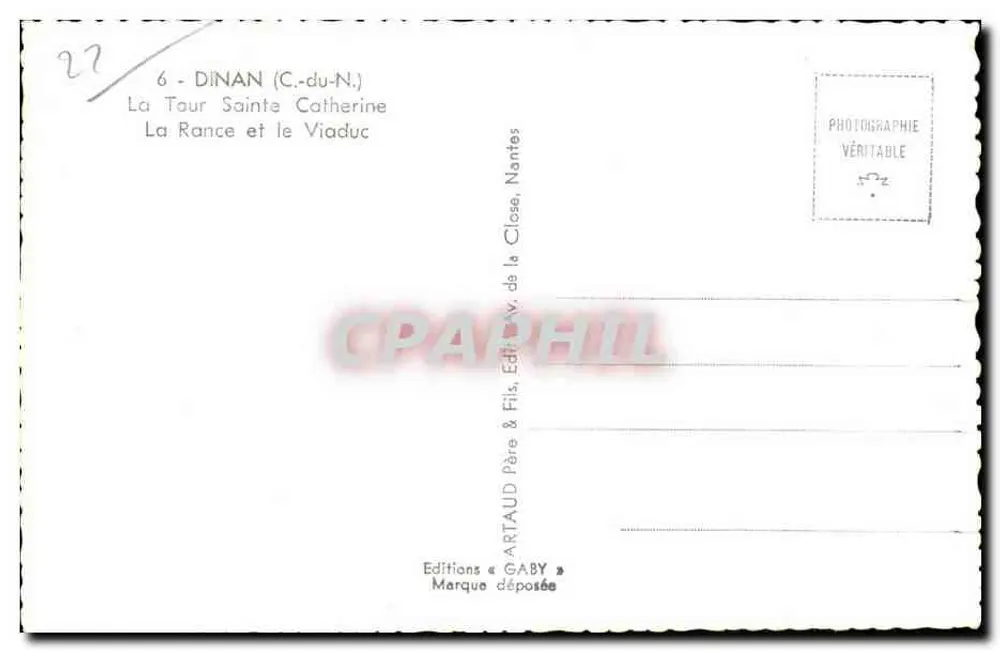 Dinan (C.-du-N.) — La Tour Sainte-Catherine und der Viadukt — Editions Gaby - Rückseite