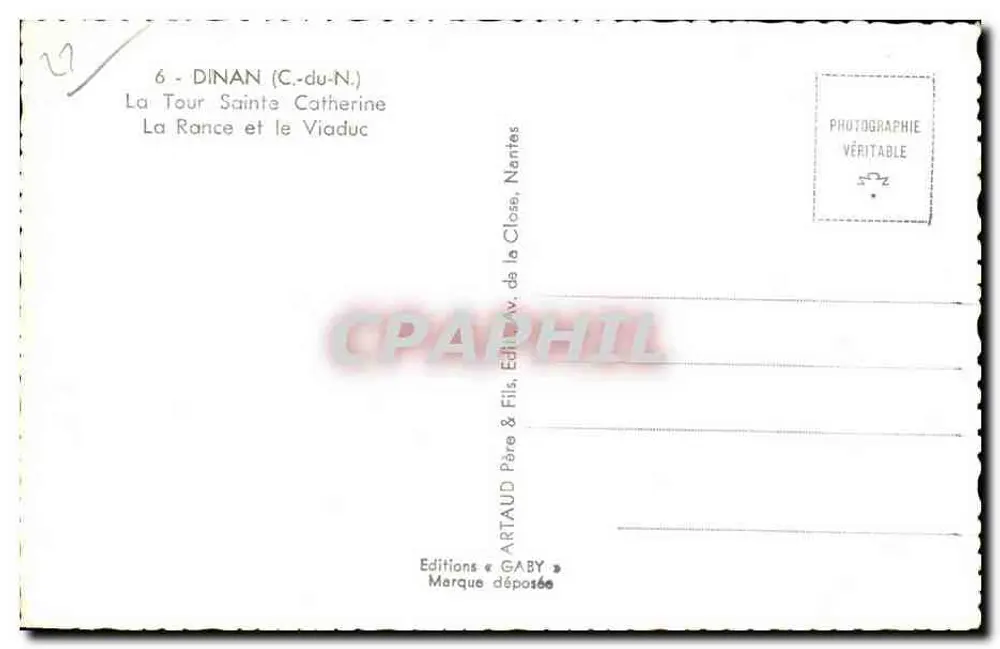 Dinan (C.-du-N.) — La Tour Sainte-Catherine und der Viaduc — Editions Gaby - Rückseite