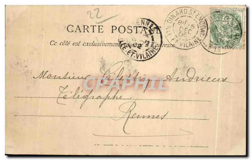 Dinan — Ansicht von Square de la Duchesse Anne — G F. Sammlung Germain fils, Saint-Hilaire - Rückseite