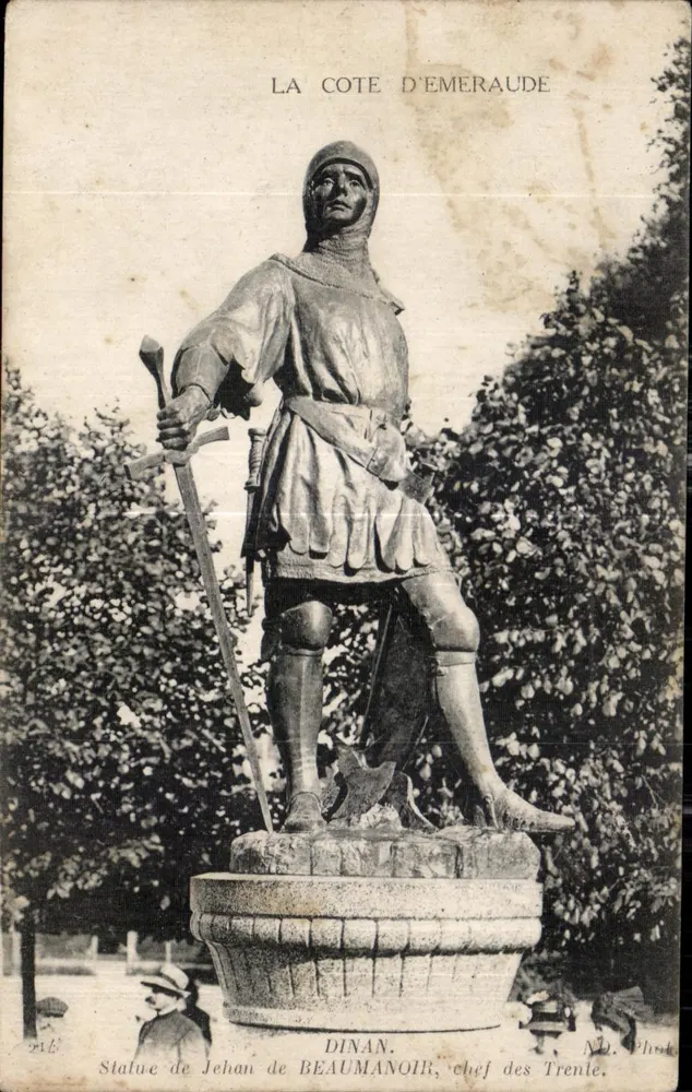 Statue von Jehan de Beaumanoir, Anführer der Trenle — Dinan — Foto N°2 - Vorderseite