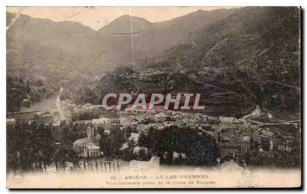 Ax-les-Thermes — Allgemeiner Blick von der Straße von Sorgeat — anonymer Verlag, Nr. 49 - Vorderseite
