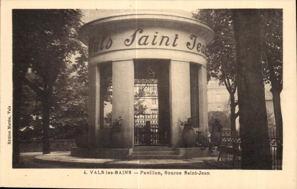 VALS-les-BAINS — Pavilhão, Fonte Saint-Jean — Edição Martin, Vals - Frente