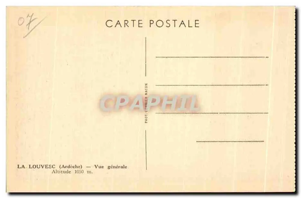 La Louvesc (Ardèche) — Allgemeiner Blick — Phot. Cnmbier Macon - Rückseite