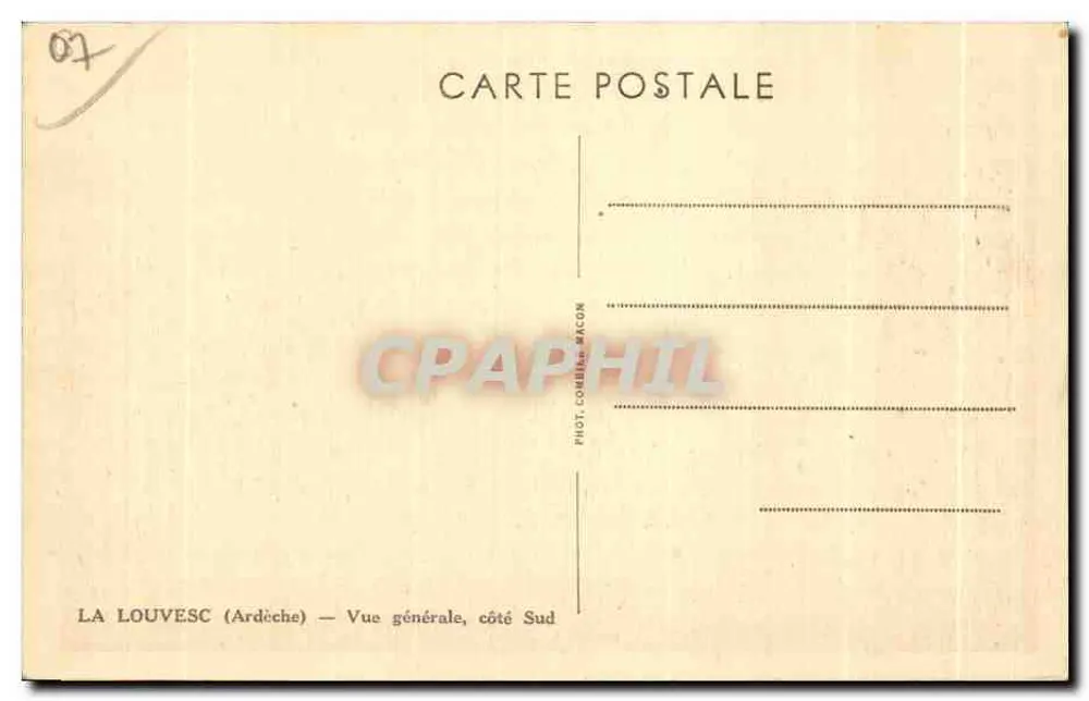La Louvesc (Ardèche) — Allgemeiner Blick, Südseite — Phot. Combile Macon - Rückseite