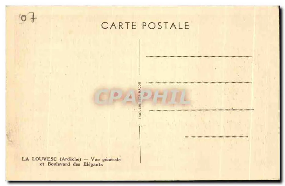 La Louvesc (Ardèche) — Allgemeiner Blick und Boulevard des Élégants — Foto. Coiffier Maccon - Rückseite