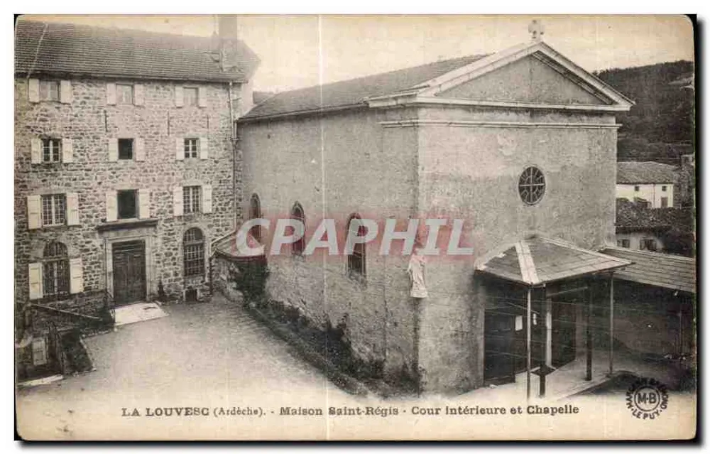 La Louvesc (Ardèche) - Haus Saint-Régis - Innenhof und Kapelle - Vorderseite