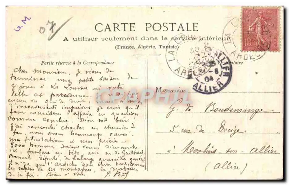 La Louvesc - Interior da Basílica — Edição D. Pr. Lyon, n° 102 - Verso